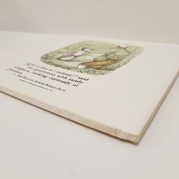 Vtg The Tale of Jemima Puddle Duck Themed Trivet Tile Duck Wolf - Picture 3 of 5